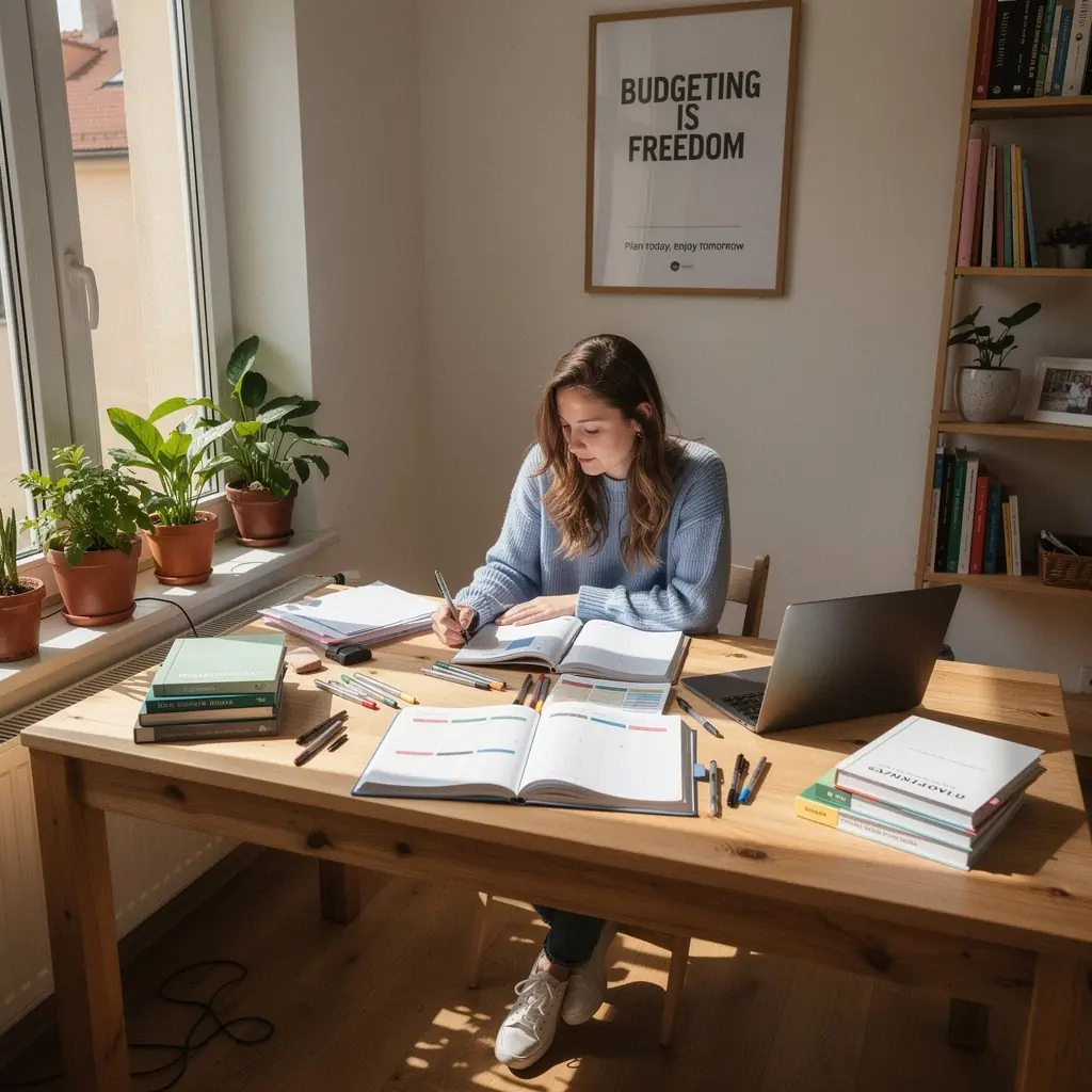 Vizuální znázornění kroků k úspěšnému resetování rozpočtu s milníky.